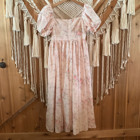 For This Moment Cottagecore Romantic Renaissance Tea Rose Milk Maid Dress Large - Picture 5 of 10